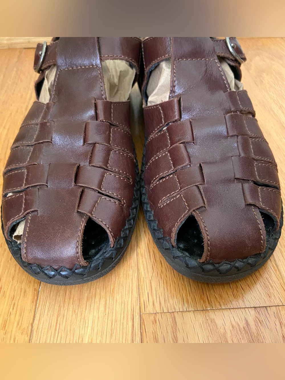 Josef Seibel Brown Leather Fisherman Sandals Womens Size 39/8.5 Coastal Rugged - Picture 9 of 12